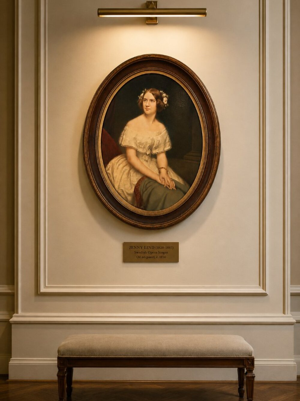 Vintage Swedish Opera Singer Jenny Lind Genuine Portrait by Edward Magnus
